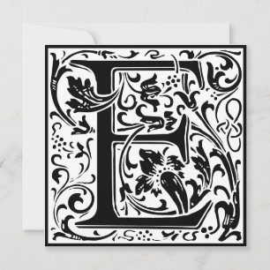 William Morris Floral Alphabet Monogramm Buchstabe Einladung