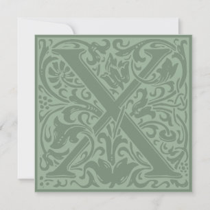 William Morris Floral Alphabet Monogramm Buchstabe Einladung