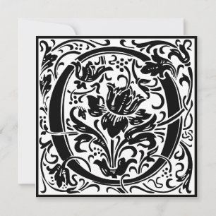 William Morris Floral Alphabet Monogramm Buchstabe Einladung