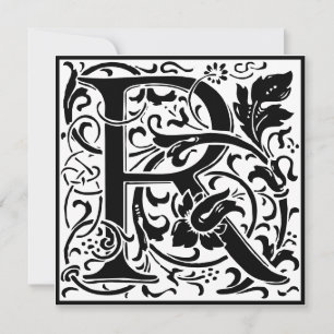 William Morris Floral Alphabet Monogramm Buchstabe Einladung
