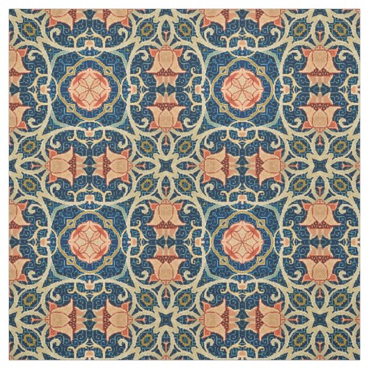 William Morris Floral Arabesque Geometric Pattern Stoff (Muster)