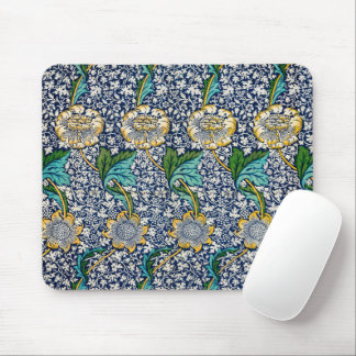 William Morris floral blau gelb vintage Mousepad