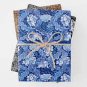 William Morris Floral, Blue, Brown, Black & White Geschenkpapier Set (Beispiel)