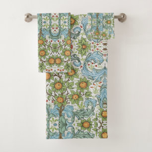 William Morris Floral Blume Acanthus Verlasst Blue Badhandtuch Set