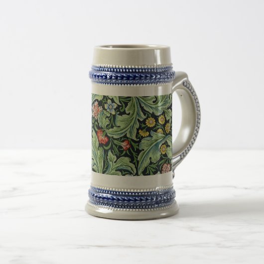 William Morris Floral Blume Carnation Pink Green Bierglas (VorderseiteRechts)