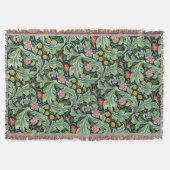 William Morris Floral Blume Carnation Pink Green Decke (Vorderseite)