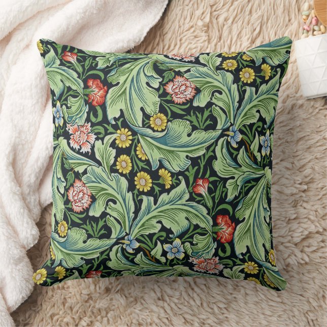 William Morris Floral Blume Carnation Pink Green Kissen (Decke)