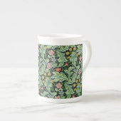 William Morris Floral Blume Carnation Pink Green Porzellantasse (Vorderseite Rechts)