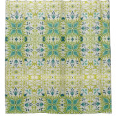 William Morris Floral Blume Foliage Green Blue Duschvorhang (Vorderseite)