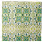 William Morris Floral Blume Foliage Green Blue Fliese (Vorderseite)