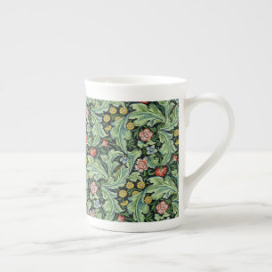 William Morris Floral Blumen Nelke Rosa Grün Porzellantasse