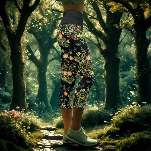 William Morris Floral Capri Leggings