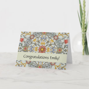 William Morris Floral Circle Flower Illustration Karte