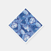 William Morris Floral, Cobalt Blue und White Serviette (Ecke)