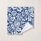 William Morris Floral Damask, Cobalt Blue & White Badhandtuch Set (Waschlappen)