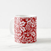 William Morris Floral Damask, Deep Red on White Kaffeetasse (Vorderseite Links)