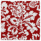 William Morris Floral Damask, Deep Red und White Stoff (Nahaufnahme)
