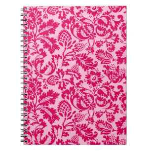 William Morris Floral Damask, Fuchsia und Pink Notizblock