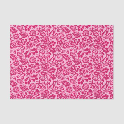 William Morris Floral Damask, Fuchsia und Pink Seidenpapier (Vorderseite)