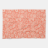William Morris Floral Damask, Peach und Coral Geschirrtuch (Horizontal)