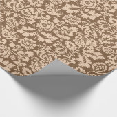 William Morris Floral Damask, Taupe Tan und Beige Geschenkpapier (Ecke)