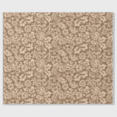 William Morris Floral Damask, Taupe Tan und Beige Geschenkpapier (Flach)