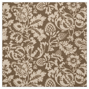 William Morris Floral Damask, Taupe Tan und Beige Stoff