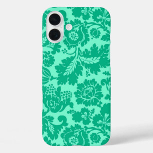 William Morris Floral Damask, Türkis und Aqua iPhone 16 Plus Hülle