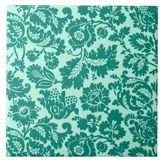 William Morris Floral Damask, Turquoise and Aqua Fliese (Vorderseite)