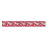 William Morris Floral, Deep Red und Silver Grau Ripsband (Vorderseite)