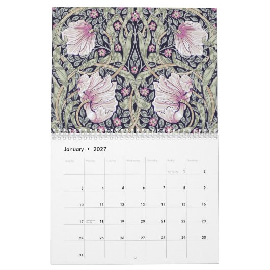William Morris Floral Design Kalender (Jan 2027)
