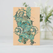 William Morris FLORAL DESIGN PEACH FLAT NOTE CARD Karte (Stehend Vorderseite)
