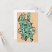 William Morris FLORAL DESIGN PEACH FLAT NOTE CARD Karte (Vorderseite/Rückseite Beispiel)