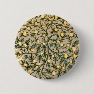 William Morris Floral Fruit Garden Blume Classic Button