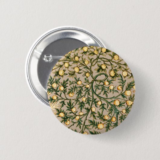 William Morris Floral Fruit Garden Blume Classic Button (Vorne & Hinten)