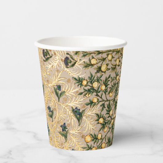 William Morris Floral Fruit Garden Blume Classic Pappbecher (Vorderseite)