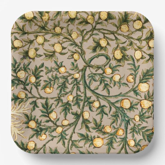 William Morris Floral Fruit Garden Blume Classic Pappteller (Vorderseite)