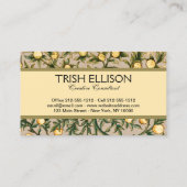 William Morris Floral Fruit Garden Blume Classic Visitenkarte (Rückseite)