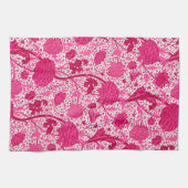 William Morris Floral, Fuchsia Pink und White Handtuch (Horizontal)