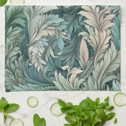 William Morris Floral Gemustert Geschirrtuch (Gefaltet)