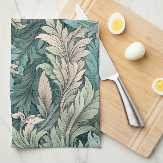 William Morris Floral Gemustert Geschirrtuch (Viertel Falte)