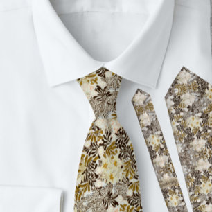 William * Morris Floral Gold Creme Krawatte