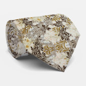 William * Morris Floral Gold Creme Krawatte (Gerollt)