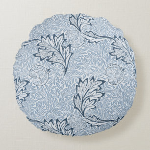 William Morris Floral in Blau Rundes Kissen