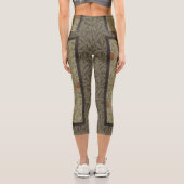 William Morris Floral lila willow art print design Capri Leggings (Rückseite)