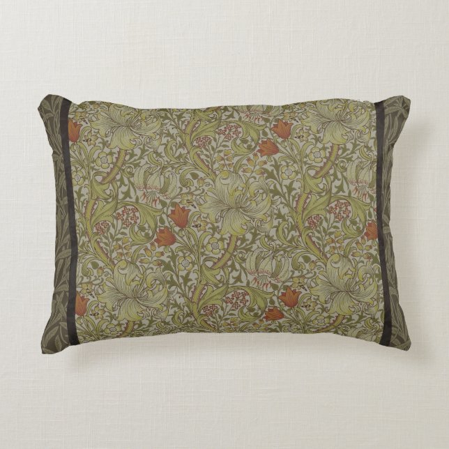 William Morris Floral lila willow art print design Dekokissen (Vorderseite)