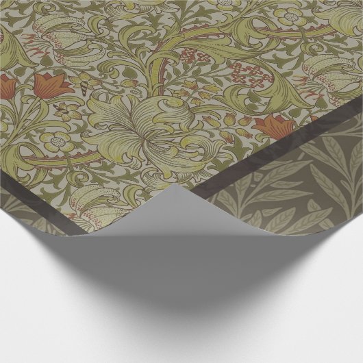 William Morris Floral lila willow art print design Geschenkpapier (Ecke)