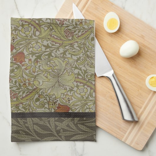 William Morris Floral lila willow art print design Geschirrtuch (Viertel Falte)