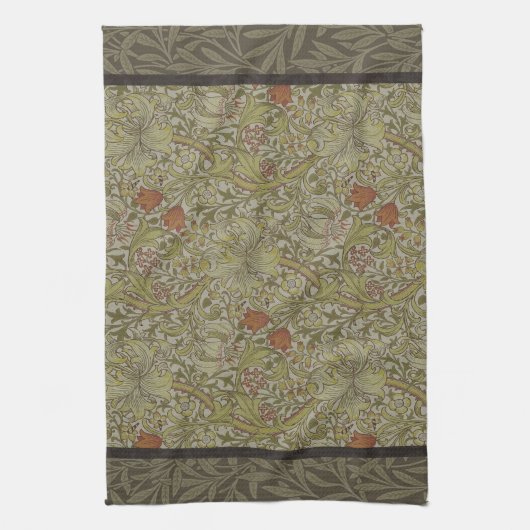 William Morris Floral lila willow art print design Geschirrtuch (Vertikal)