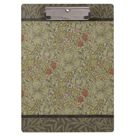 William Morris Floral lila willow art print design Klemmbrett (Vorderseite)